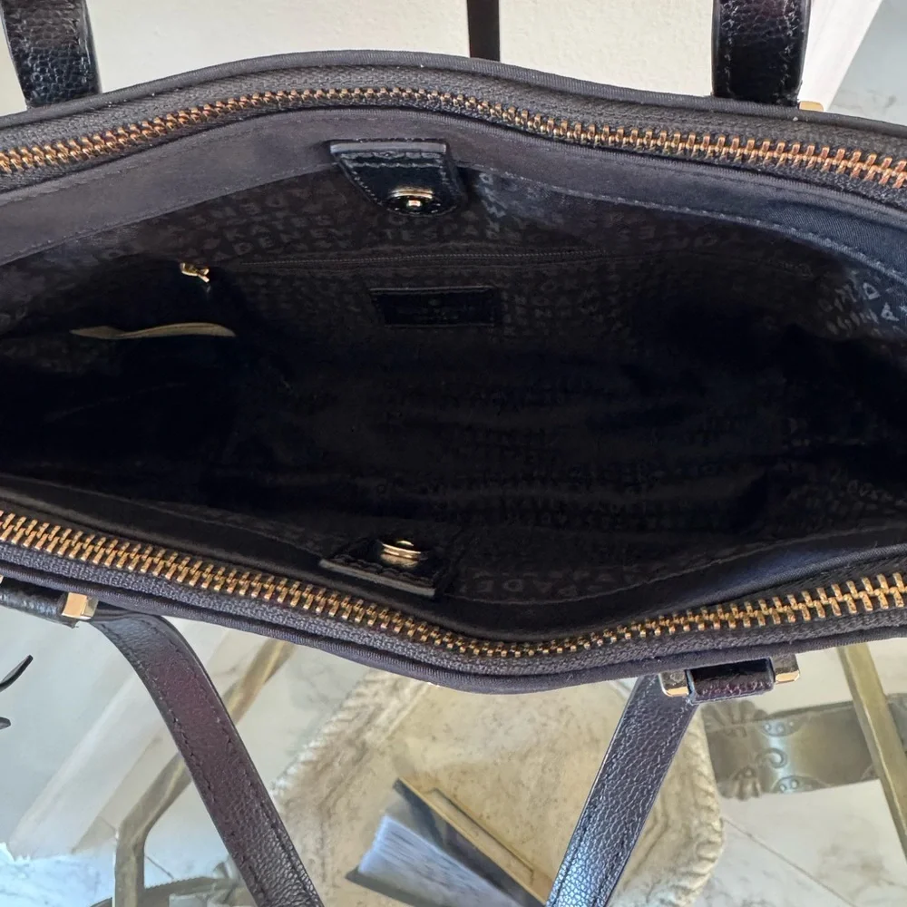 KATE SPADE NY Dawn Place Black Embellished Nylon Tote with Leather Trim NWOT - Picture 13 of 14